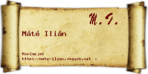 Máté Ilián névjegykártya